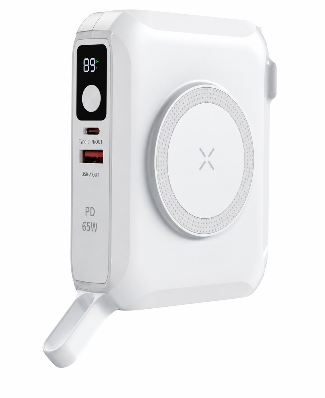 NEOVO MagSafe Powerbank 15.000mAh - 6-in-1 Universele Reisadapter - 65W USB-C Snellader - 15W Draadloze Oplader - Wereldstekker met US/EU/UK/AU