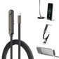 NEOVO Oplaadkabel 240W USB-C 1,5 m - 360° Draaibare & Opvouwbare Telefoonstandaard - 90° Gaming Connector - PD Snelladen Gevlochten