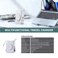 NEOVO MagSafe Powerbank 15.000mAh - 6-in-1 Universele Reisadapter - 65W USB-C Snellader - 15W Draadloze Oplader - Wereldstekker met US/EU/UK/AU