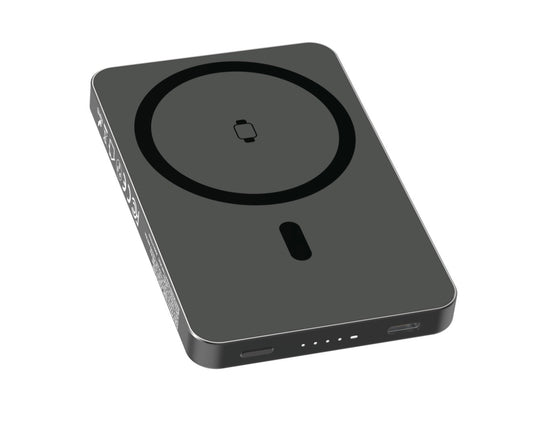 NEOVO MagSafe powerbank 3-in-1 - 5000mAh – Magnetische Draadloze Powerbank – 20W Snellader – Voor iPhone & Android – Apple Watch & AirPods - Zwart