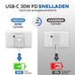 NEOVO 30W USB-C Snellader – iPhone 17/ 16/ 15 Oplader – Samsung USB-C Oplader – Wit