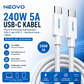 NEOVO 65W USB-C Snellader met 240W USB-C Kabel – iPhone 17/16/15 Oplader – Samsung S26/S25/S24 Snell